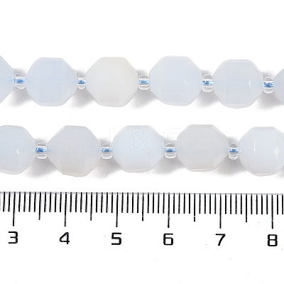 Natural Blue Chalcedony Beads Strands G-O201B-134G-1