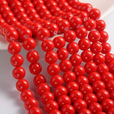 Painted Glass Bead Strands DGLA-S071-10mm-49-1