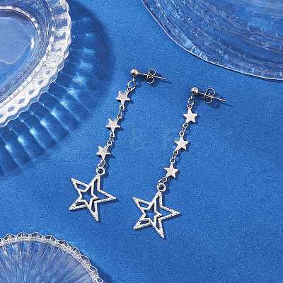 Tibetan Style Alloy Tassel Stud Earrings EJEW-TA00679-1