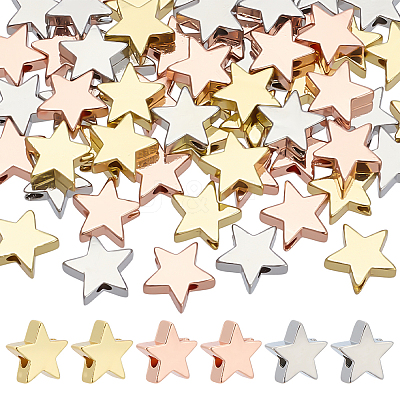 60Pcs 3 Colors Brass Beads KK-PH0012-16-1