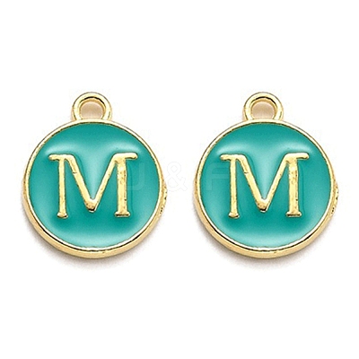 Golden Plated Alloy Enamel Charms X-ENAM-Q437-15M-1