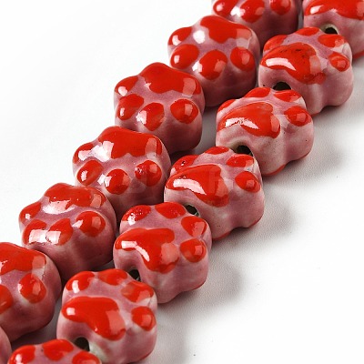 Handmade Printed Porcelain Beads X1-PORC-F005-02D-1