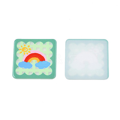 Transparent Printed Acrylic Cabochons TACR-N016-19-1