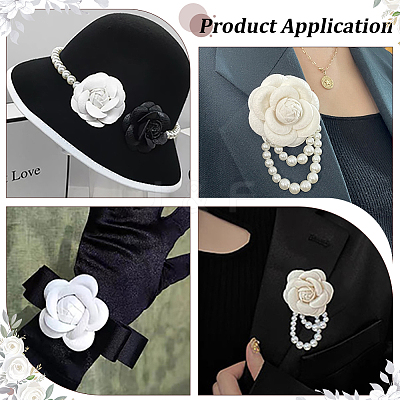 4Pcs 4 Styles Felt & Alloy Lapel Pins for Clothes JEWB-PH0001-64-1