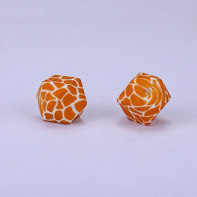 Colorful Pattern Printed Silicone Focal Beads LS-SI-JX0022A-14-1
