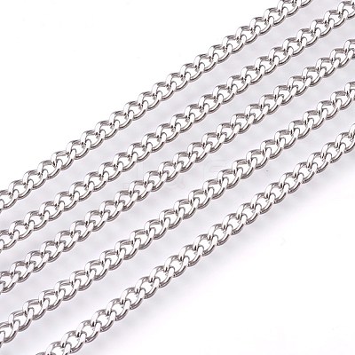 Tarnish Resistant 201 Stainless Steel Curb Chains CHS-L017-22B-1
