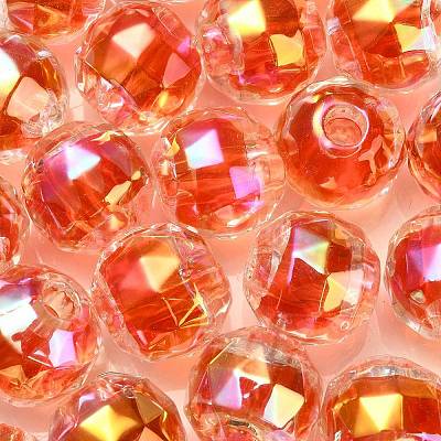 UV Plating Transparent Acrylic European Beads OACR-F004-03D-1
