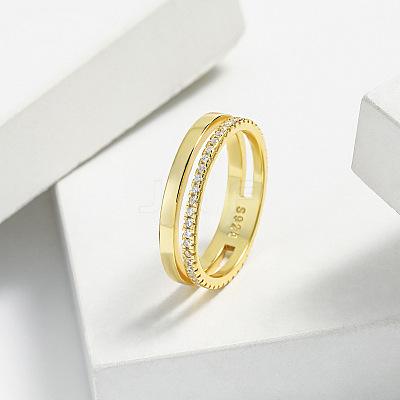 Simple Style 925 Sterling Silver Micro Pave Clear Cubic Zirconia Finger Rings WG5B003-05-1