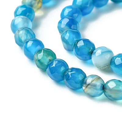 Natural Striped Agate/Banded Agate Beads Strands X-G-G581-4mm-05-1