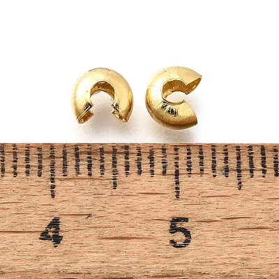 304 Stainless Steel Crimp Beads Covers STAS-P239-34G-04-1