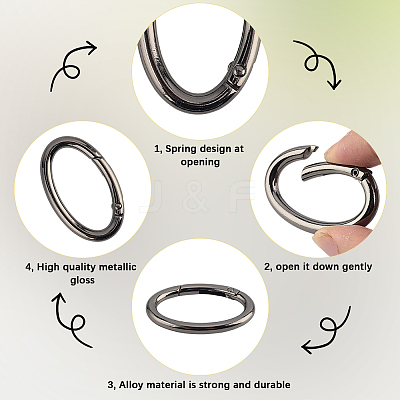 10Pcs Zinc Alloy Spring Gate Rings FIND-SP0004-31B-1