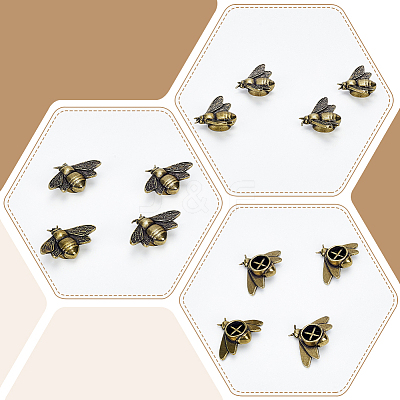 Brass Bees Display Decorations AJEW-WH0752-683-1