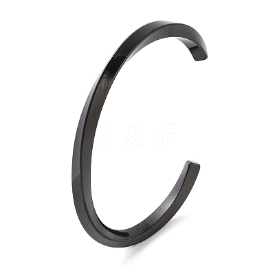 304 Stainless Steel Twisted Open Cuff Bangles for Women BJEW-B097-01B-1