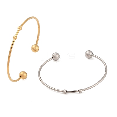 Fashion 304 Stainless Steel Cuff Bangles Torque Bangles BJEW-H473-01M-1
