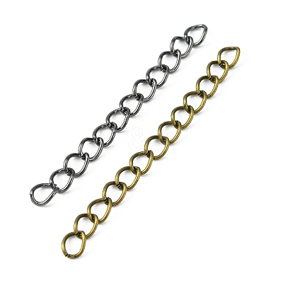 100Pcs 5 Color Iron Ends with Twist Chains DIY-FS0003-54-1