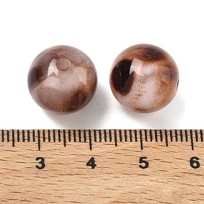 Opaque Acrylic Imitation Leopard Print Beads OACR-B052-10-1