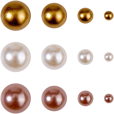 1 Box Half Round Resin & ABS Imitation Pearl Cabochons DIY-CP0012-96B-1