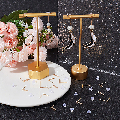 40Pcs Brass Stud Earring Findings KK-BBC0005-21G-1