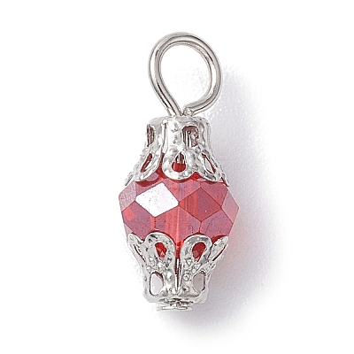 Electroplate Glass Pendants PALLOY-JF02642-04-1