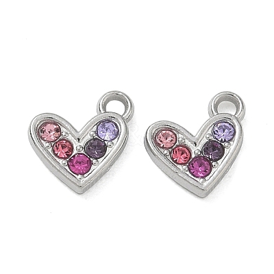 304 Stainless Steel Rhinestone Pendants SA-CBA49D2-09P-1