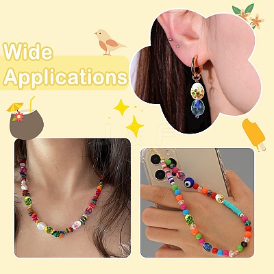 18Pcs 6 Colors Handmade Lampwork Beads Strands LAMP-CJ0003-08-1