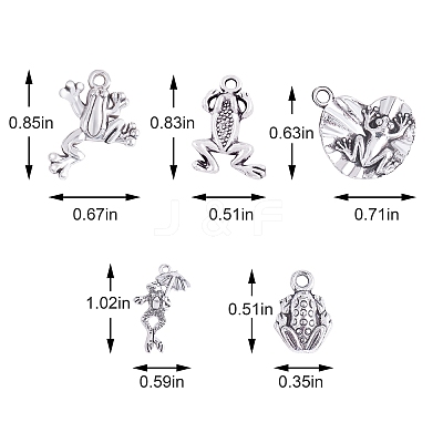 100Pcs 5 Style Tibetan Style Alloy Charms FIND-SZ0002-84-1