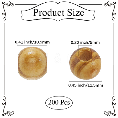 Pine Wood Beads WOOD-PA0001-03B-1