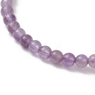 Natural Amethyst Beaded Cuff Bangles BJEW-JB13328-02-1