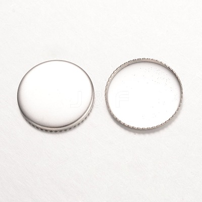 Tarnish Resistant 316 Surgical Stainless Steel Milled Edge Bezel Cups STAS-K099-01-15mm-P-1