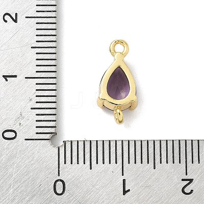 Brass Pave Cubic Zirconia Connector Charms KK-Z120-31G-05-1