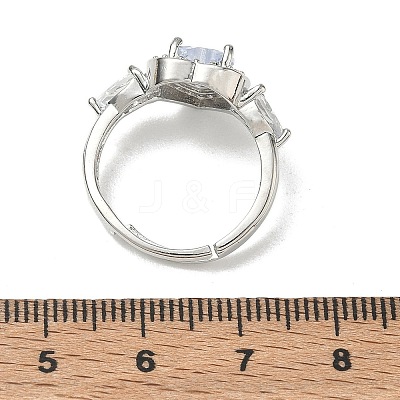 Brass & Cubic Zirconia Finger Rings CU-CBA7E55-15P-1