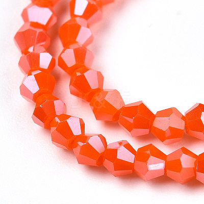 Opaque Solid Color Electroplate Glass Beads Strands EGLA-A039-P2mm-A03-1