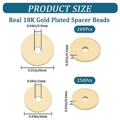 450Pcs 2 Style Brass Spacer Beads KK-CN0002-49-1