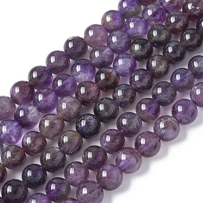Natural Amethyst Beads Strands G-M445-8MM-01B-1