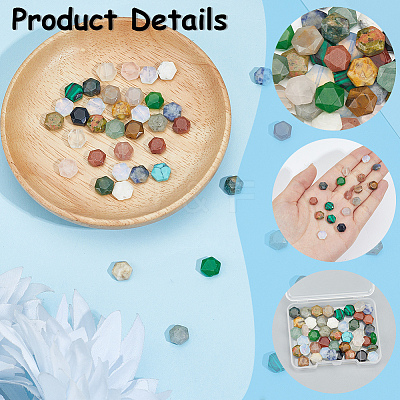 50Pcs Cherry Quartz Glass & Synthetic Goldstone & Natural Green Aventurine & Tiger Eye Beads G-SC0003-72-1