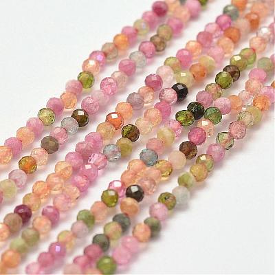 Natural Multicolor Tourmaline Bead Strands G-P279-45-2mm-1