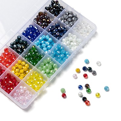 18 Colors Electroplate Glass Beads EGLA-X0006-03B-8mm-1