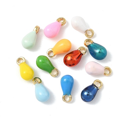 Brass Enamel Pendants KK-K364-17A-G-1