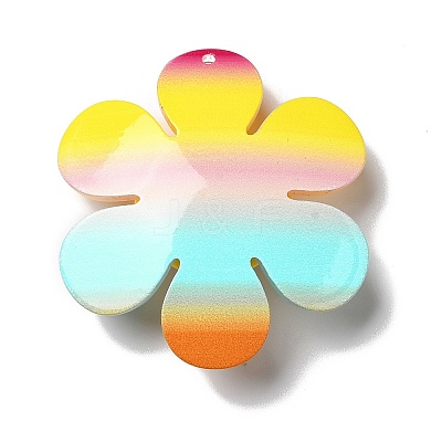 Acrylic Big Pendants with Glitter Powder MACR-M023-03G-1