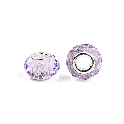 Baking Paint Transparent Glass European Beads GPDL-N004-C14mm-B04-1