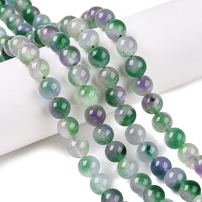 Dyed Natural White Jade Beads Strands G-T138-8mm-210-5-1