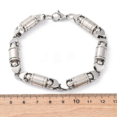 201 Stainless Steel Column Link Chain Bracelets BJEW-B078-150P-1