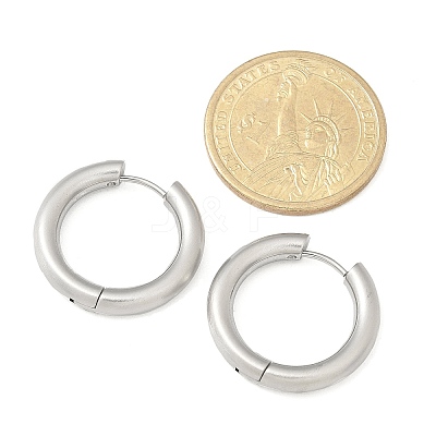 Frosted 304 Stainless Steel Huggie Hoop Earrings for Women EJEW-C096-32G-P-1