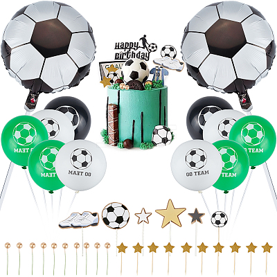 Football Paper Cake Toppers AJEW-SC0002-76-1