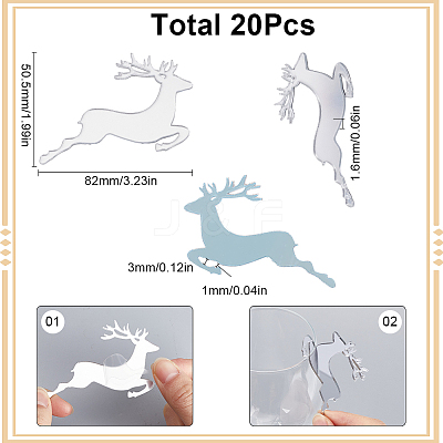 Deer Shape Plastic Wine Glass Charms AJEW-SC0001-63C-1