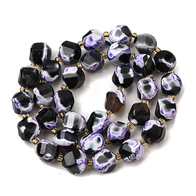 Natural Fire Crackle Agate Beads Strands G-U023-A17-01-1