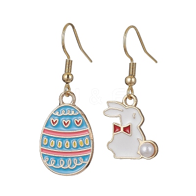 Easter Themed Alloy Enamel Dangle Earrings EJEW-JE05497-01-1