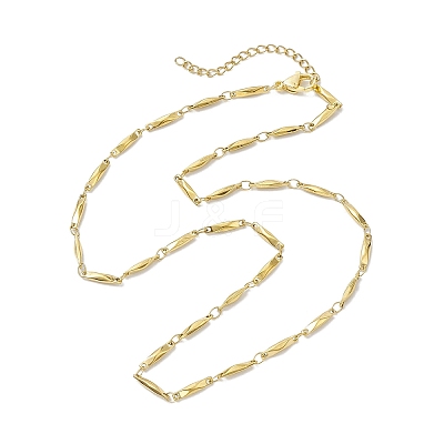 304 Stainless Steel Rectangle link Chain Necklaces NJEW-JN04746-02-1