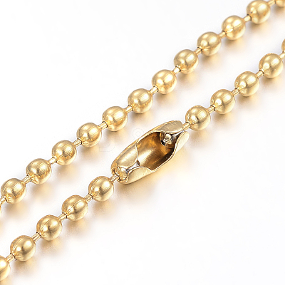 304 Stainless Steel Ball Chain Necklaces Making MAK-I008-01G-A02-1