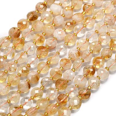 Heated Natural Citrine Beads Strands G-K389-B70-01-1